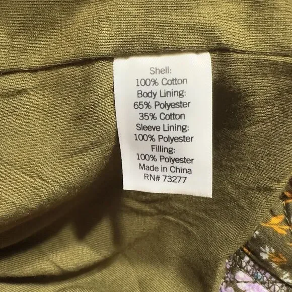 Sonoma Women’s Cottagecore Floral Quilted Zip Up Coat Jacket Pockets Size Large - Picture 6 of 10